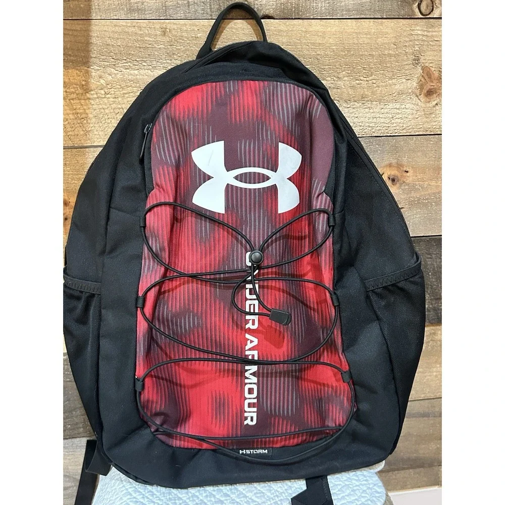 Under Armour Hustle Sport Unisex 15 inch Backpack Red/Black/White
